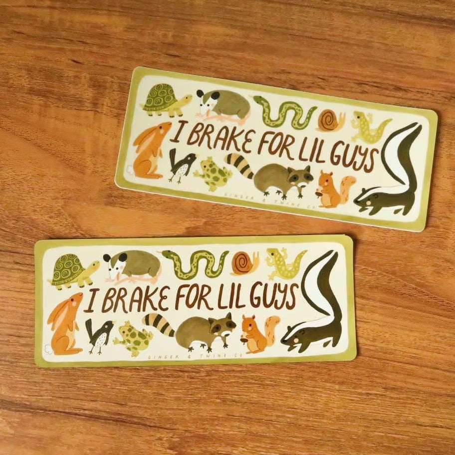 Personalized Car Magnet – Custom Animal Lover Magnet “I Brake for Lil Guys” Set of 2