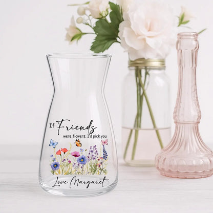 Personalised Wild Flower Glass Vase – Custom Gift