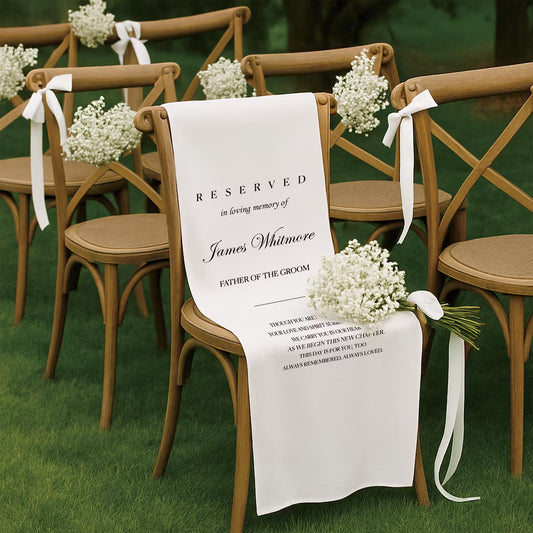 Memorial Wedding Chair Sign – In Loving Memory Personalized Banner