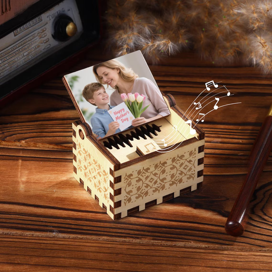 Personalized Wooden Music Box – Custom Song & Photo Gift