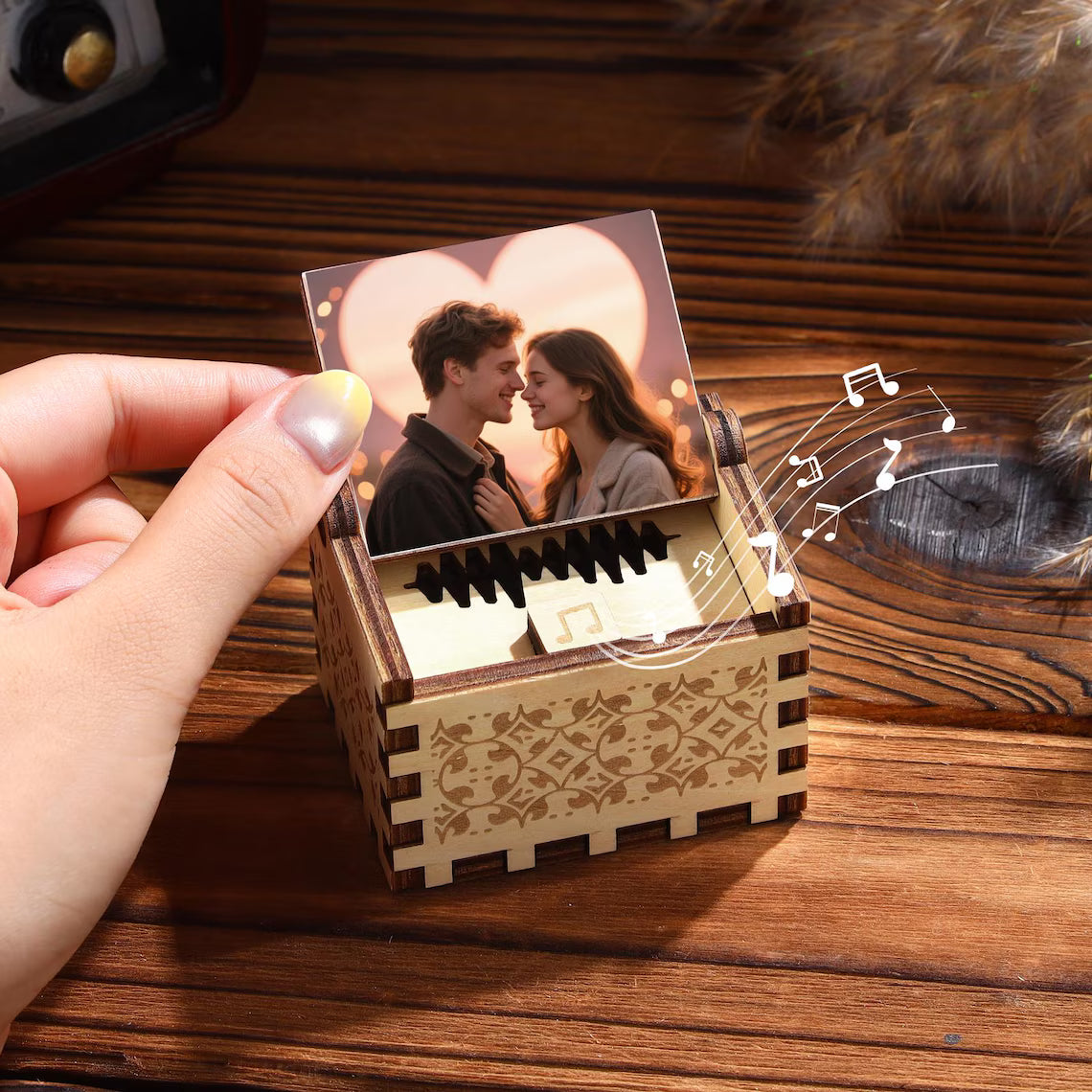Personalized Wooden Music Box – Custom Song & Photo Gift