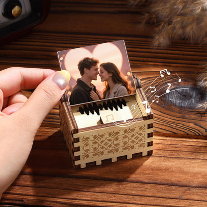 Personalized Wooden Music Box – Custom Song & Photo Gift