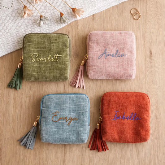 Travel Jewelry Case – Personalized Jewelry Organizer for Women, Custom Bridesmaid Gift