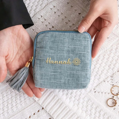 Travel Jewelry Case – Personalized Jewelry Organizer for Women, Custom Bridesmaid Gift