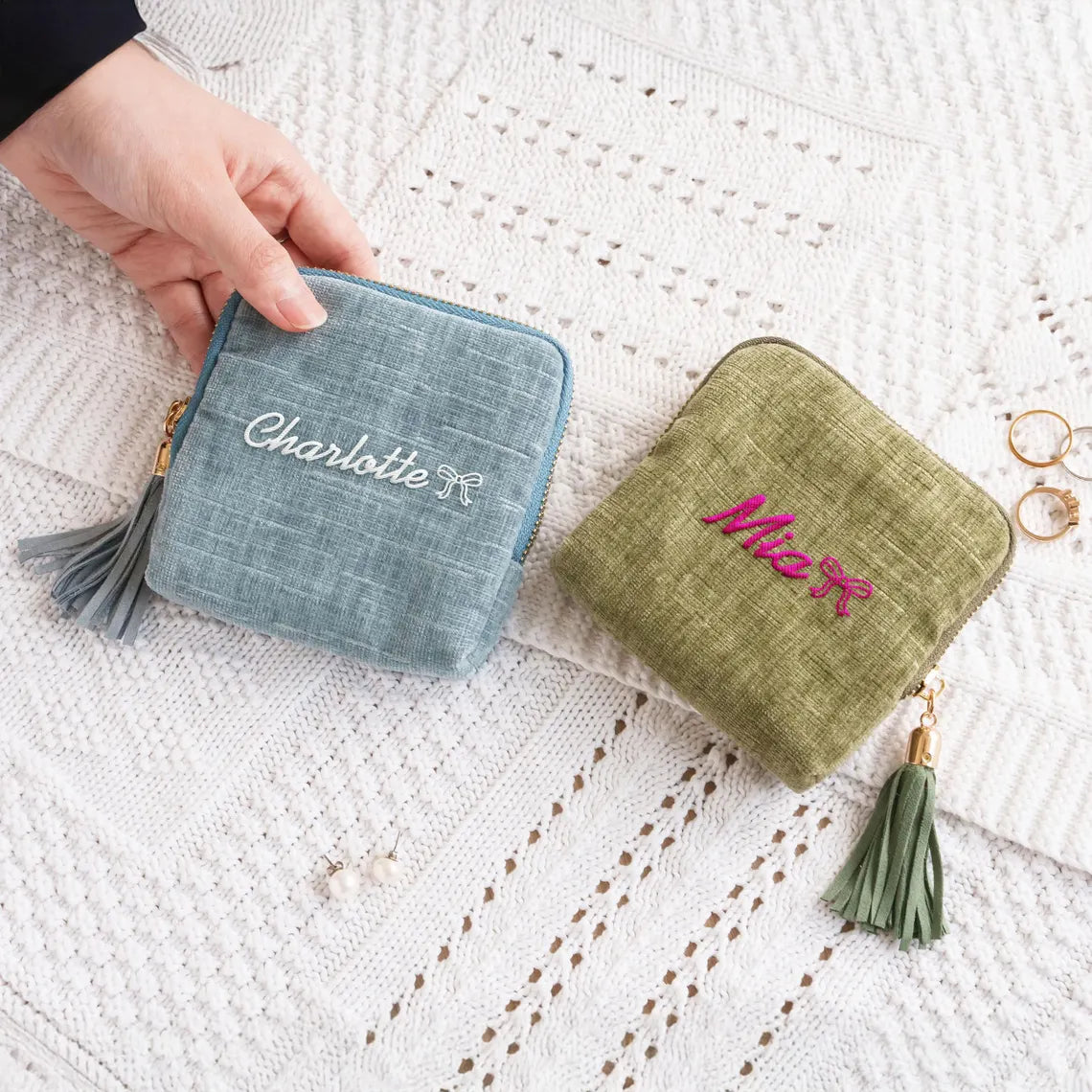 Travel Jewelry Case – Personalized Jewelry Organizer for Women, Custom Bridesmaid Gift