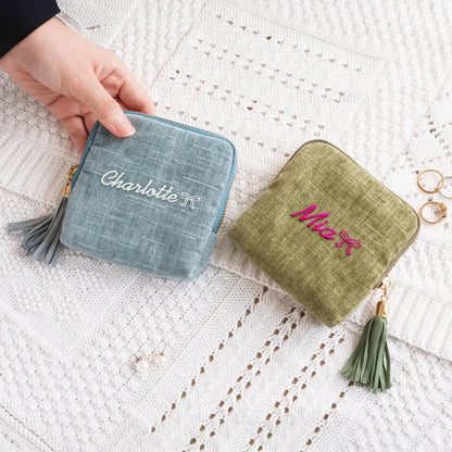 Travel Jewelry Case – Personalized Jewelry Organizer for Women, Custom Bridesmaid Gift