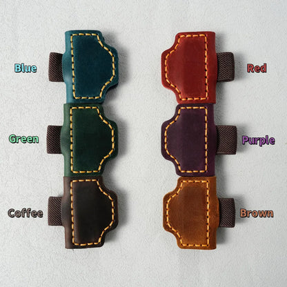 Custom Magnetic Leather Bookmark with Pen Holder – Engraved Book Accessory Gift