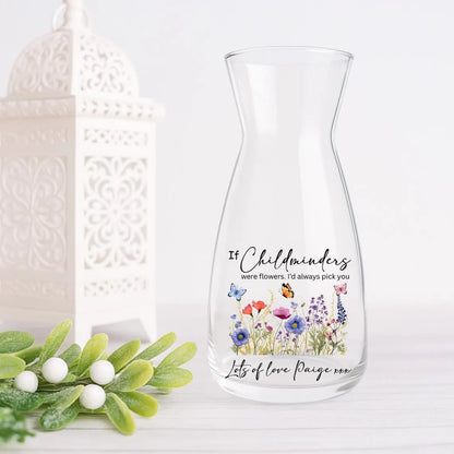 Personalised Wild Flower Glass Vase – Custom Gift