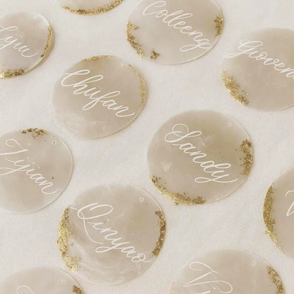 Capiz Shell Place Cards | Luxury Wedding Table Name Cards