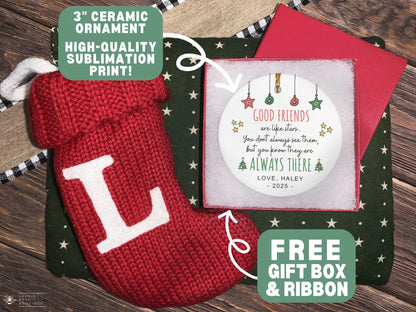 Personalized Friendship  Ceramic Ornament 2025 | Best Friend Christmas Gift