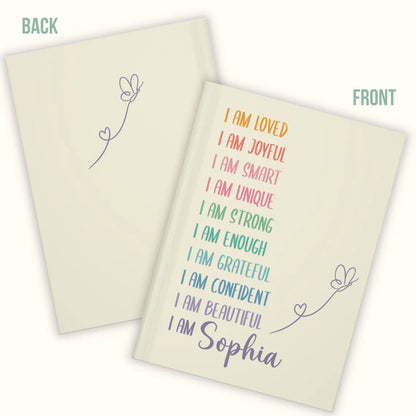 Personalized Affirmations Journal for Girls – Custom Name Diary Notebook