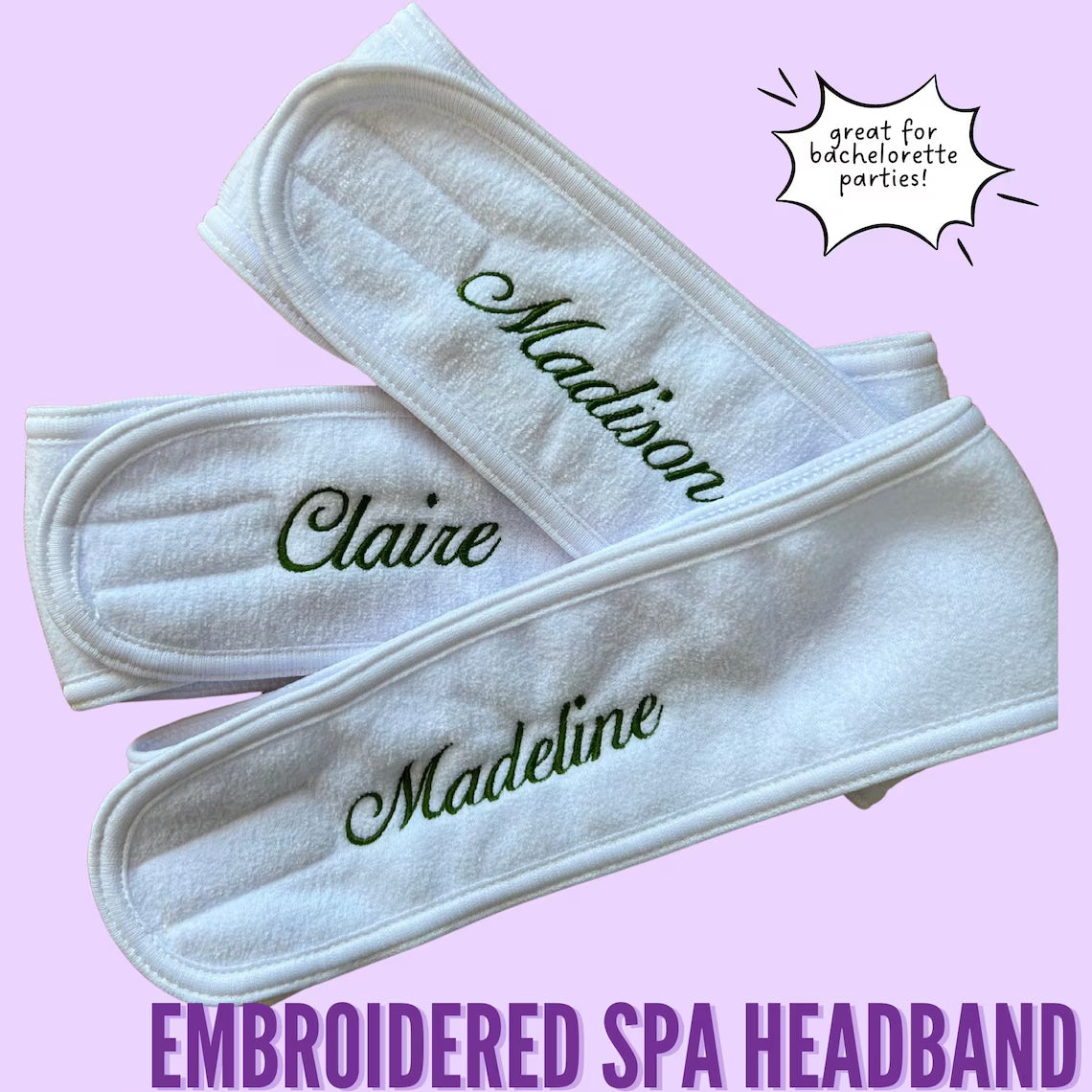 Personalized Embroidered Spa Headband | Face Wash Wrap