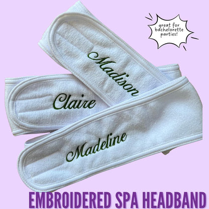 Personalized Embroidered Spa Headband | Face Wash Wrap