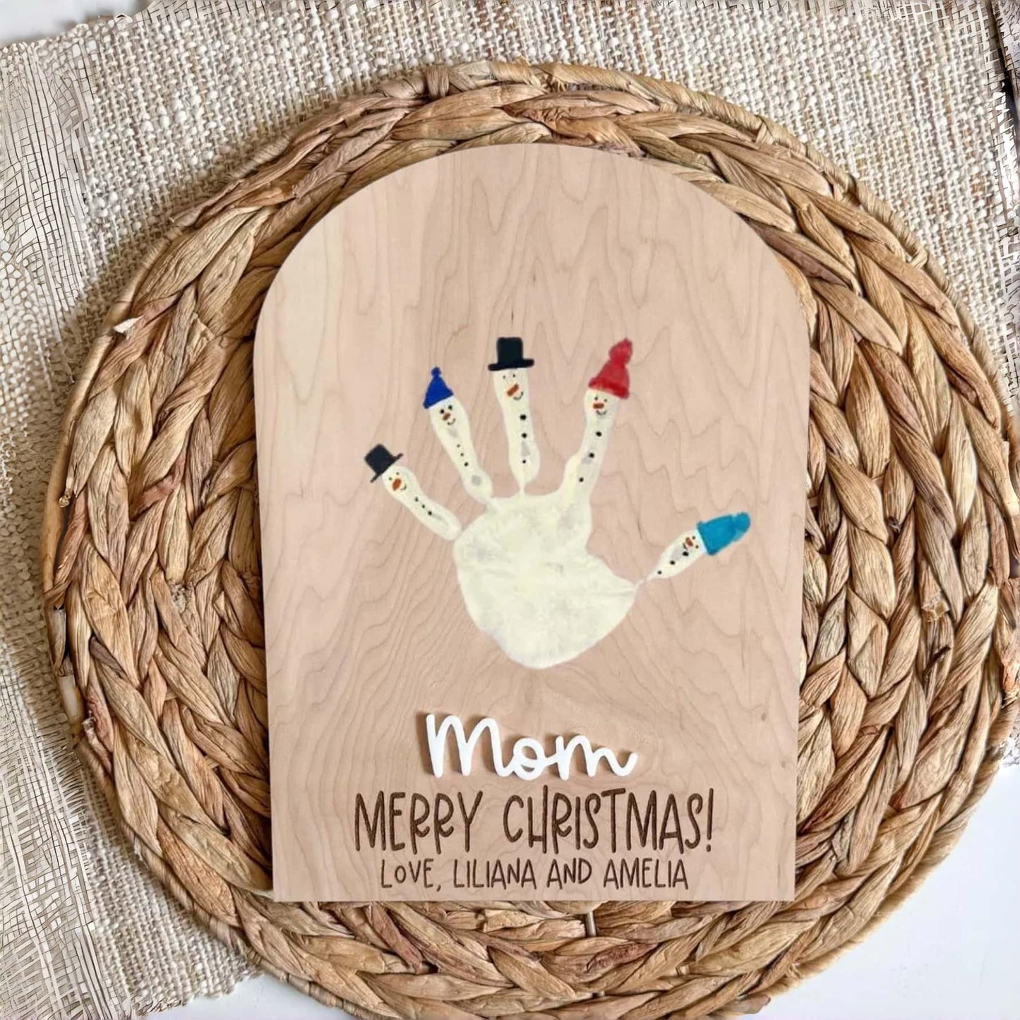 Personalized Handprint Sign | Christmas Gift for Grandparents & Loved Ones