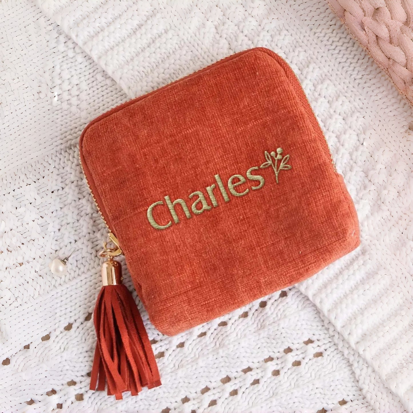 Travel Jewelry Case – Personalized Jewelry Organizer for Women, Custom Bridesmaid Gift