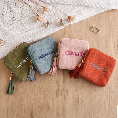 Travel Jewelry Case – Personalized Jewelry Organizer for Women, Custom Bridesmaid Gift