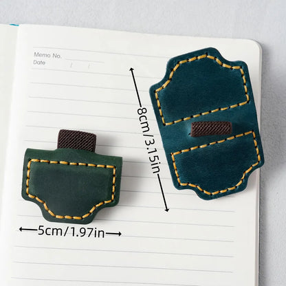 Custom Magnetic Leather Bookmark with Pen Holder – Engraved Book Accessory Gift