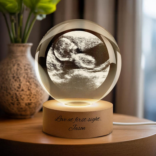 Custom Ultrasound Crystal Ball Lamp – Personalized Baby Keepsake
