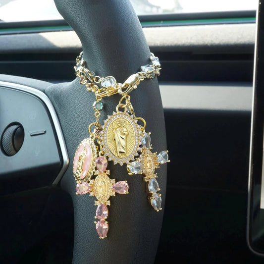 Custom Catholic-Inspired Car Charm – Virgin Mary or Jesus