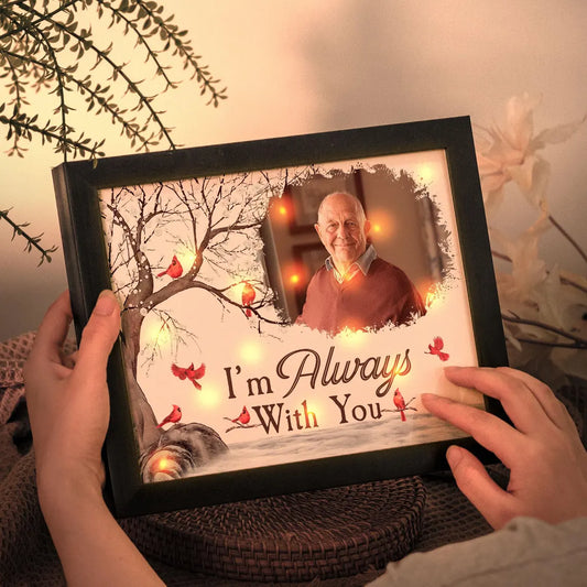 I'm Always With You Memorial LED Shadow Box – Personalized Photo Gift