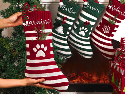 Striped Personalized Christmas Stockings – Family & Pet Gifts