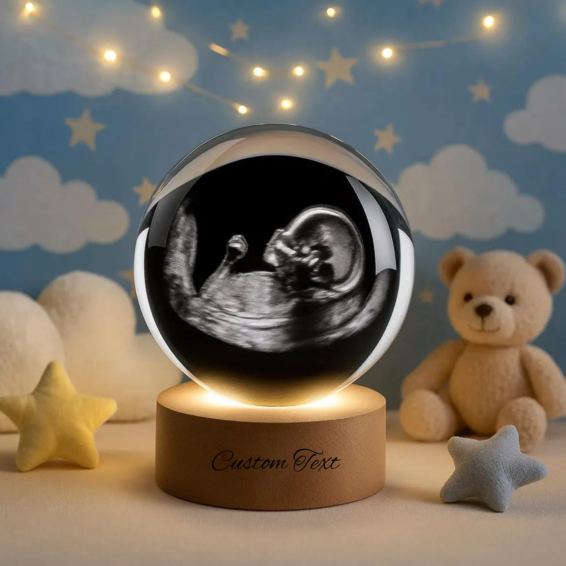 Custom Ultrasound Crystal Ball Lamp – Personalized Baby Keepsake