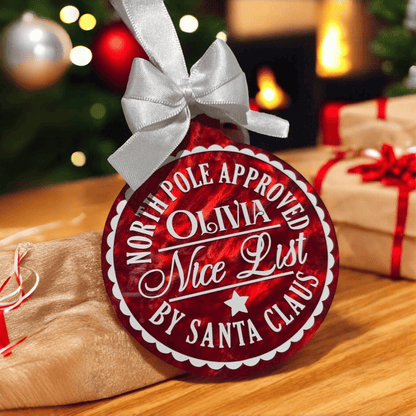 Personalized Santa’s Nice List Medal – Santa & Santa Paws Christmas Gift