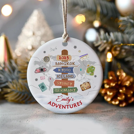 Ornement de voyage personnalisé | Souvenir de destination personnalisé