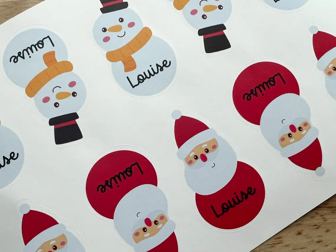 Personalized Christmas Gift Tags Stickers | Set of 20 Holiday Labels