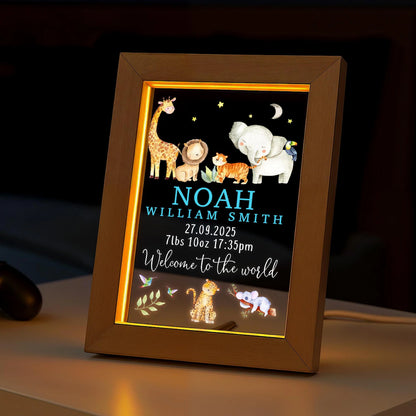Personalized LED New Baby Night Light – Nursery Baby Girl/Boy Gift