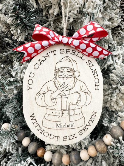 Funny “Six Seven” Santa Ornament | Personalized Christmas Gift