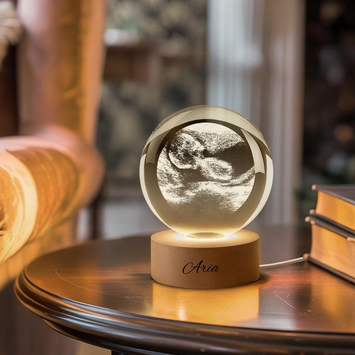 Custom Ultrasound Crystal Ball Lamp – Personalized Baby Keepsake