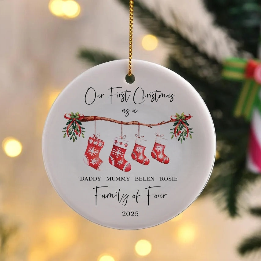 Personalized Family Christmas Ornament 2025 | Family of 3-6
