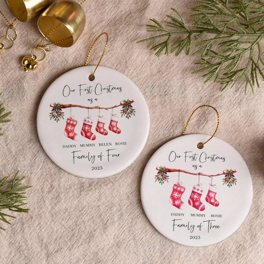 Personalized Family Christmas Ornament 2025 | Family of 3-6