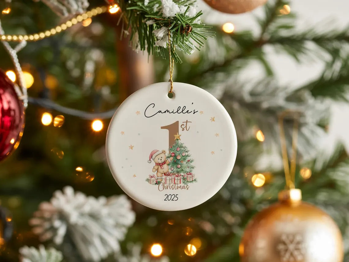 Baby’s First Christmas Ornament | Personalized Ceramic Keepsake