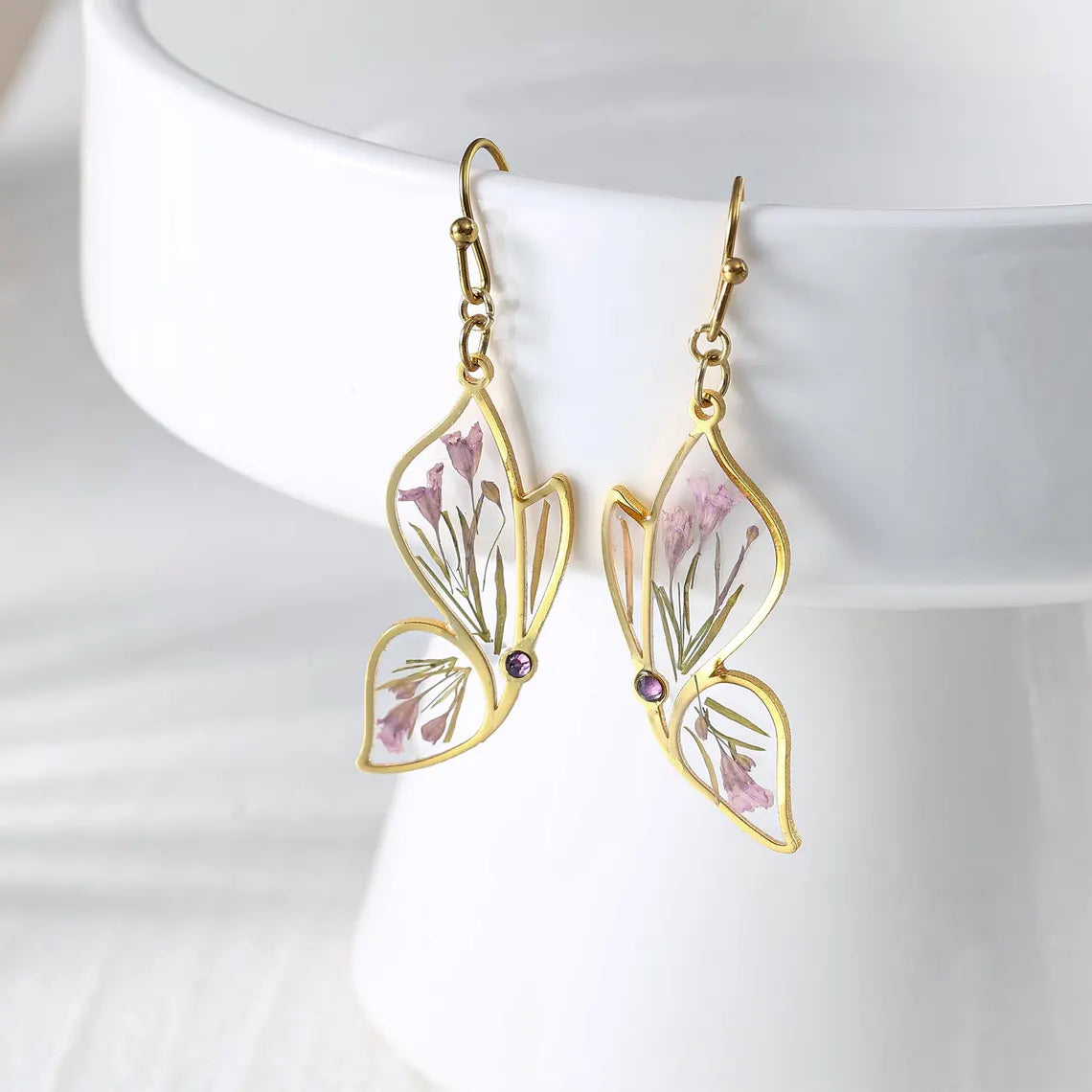Personalized Butterfly Birthstone Earrings – Handmade Resin Jewelry