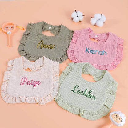 Personalized Baby Bibs – Custom Embroidered Cotton Baby Gift