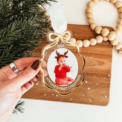 Custom Family Photo Christmas Ornament 2025 – Personalized Gift