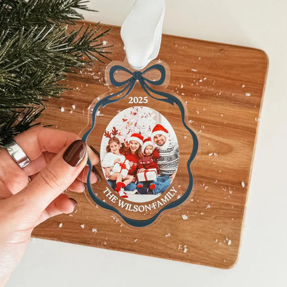 Custom Family Photo Christmas Ornament 2025 – Personalized Gift