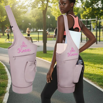 Custom Embroidered Yoga Mat Backpack – Waterproof Nylon Gym Bag