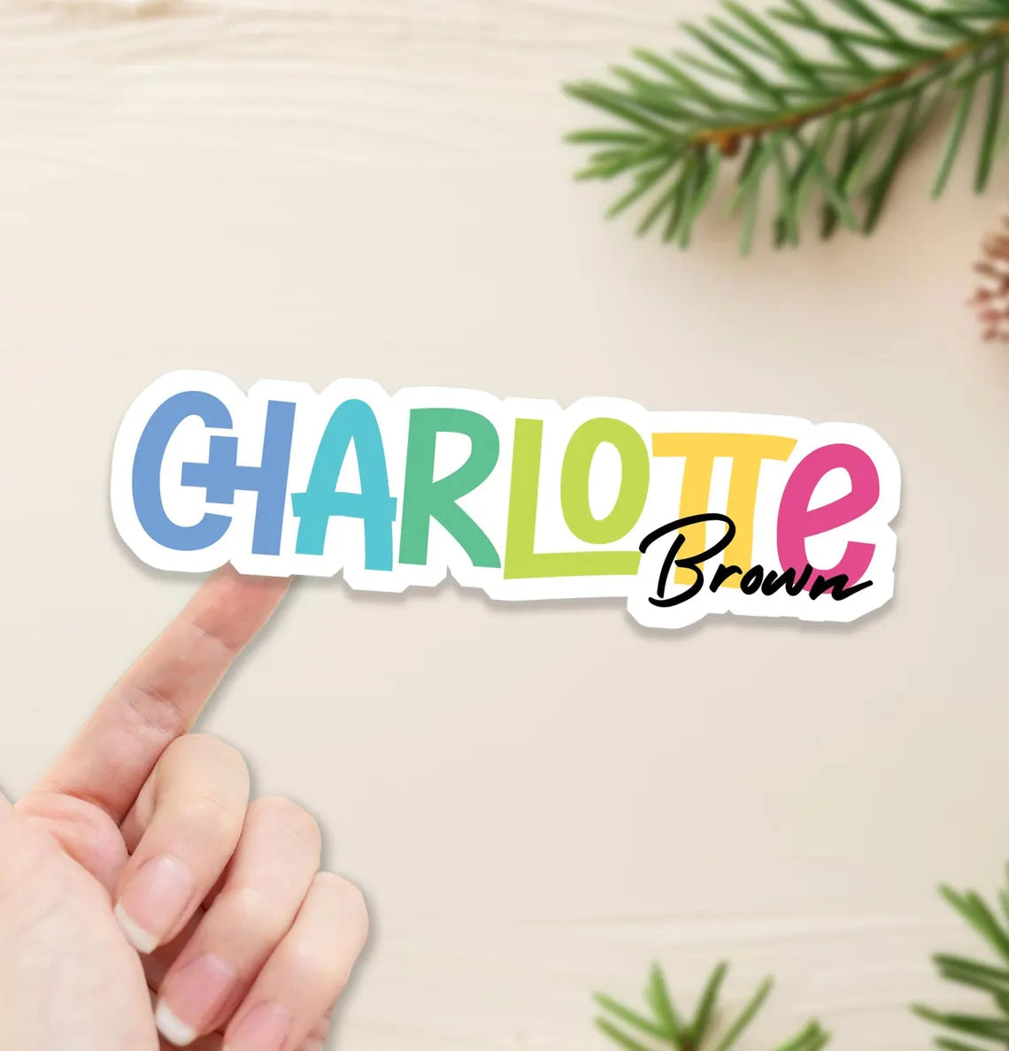 Personalized Rainbow Name Stickers for Kids | Waterproof Labels