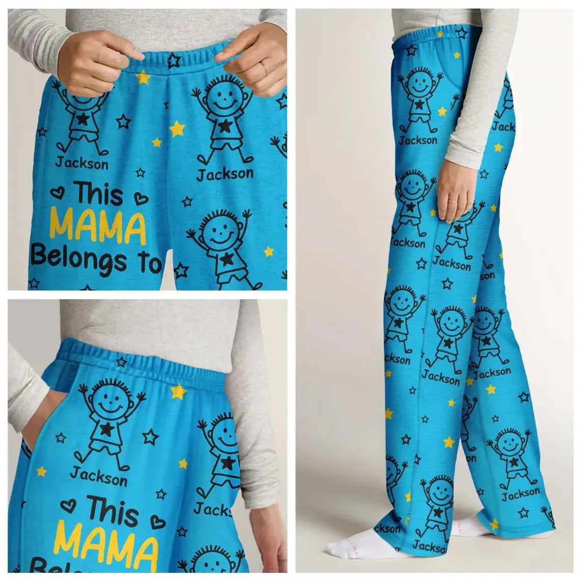 This Grandpa/Dad Belongs To – Personalized Kids & Pet Pajama Pants