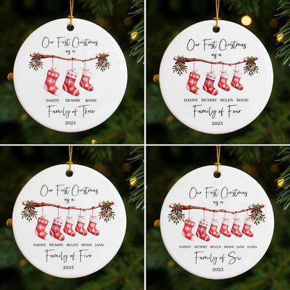 Personalized Family Christmas Ornament 2025 | Family of 3-6