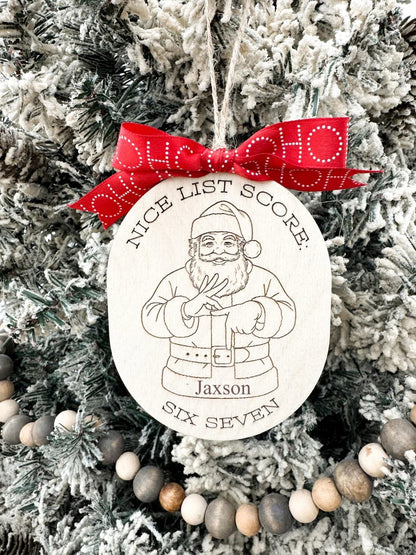 Funny “Six Seven” Santa Ornament | Personalized Christmas Gift
