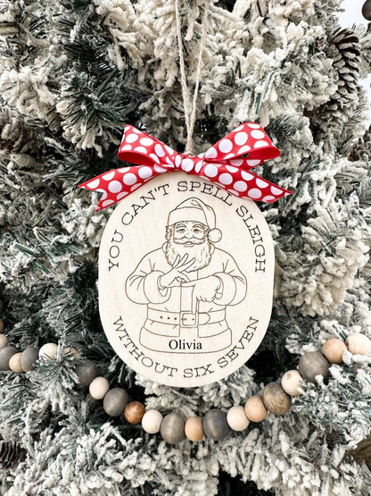 Funny “Six Seven” Santa Ornament | Personalized Christmas Gift