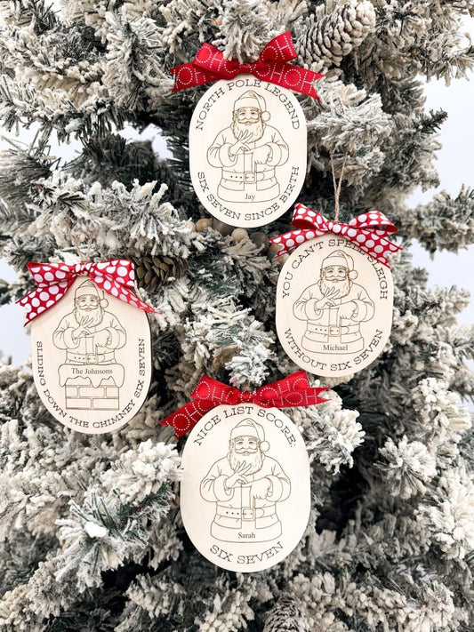 Funny “Six Seven” Santa Ornament | Personalized Christmas Gift
