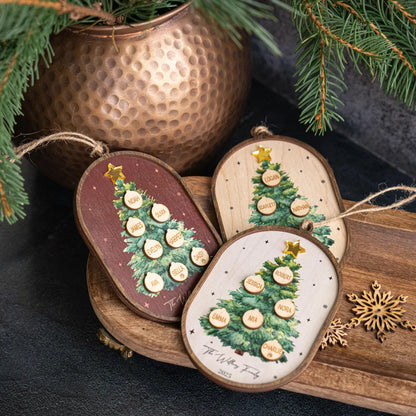 Personalized Family Christmas Ornament 2025 – Custom 3D Wood Keepsake