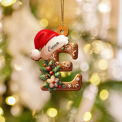 Personalized Gingerbread or Candy Cane Letter Ornament | Custom Initial