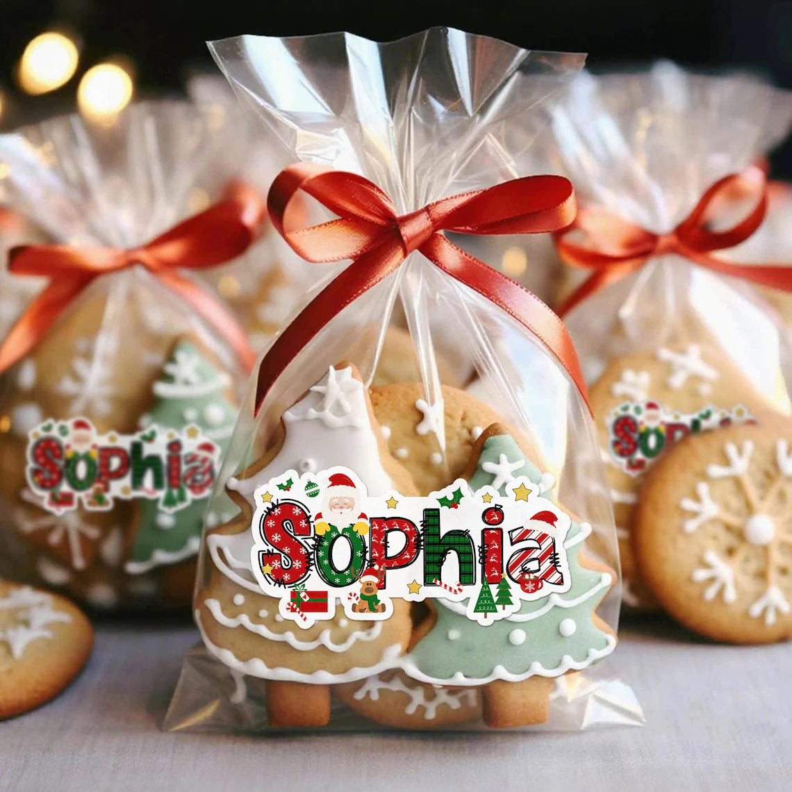 Personalized Christmas Stickers – Santa & Reindeer Gift Labels