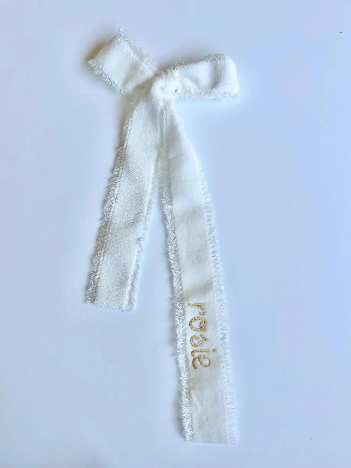 Velvet Embroidered Personalized Ribbon Bow | Custom Name Ribbon for Christmas & Weddings